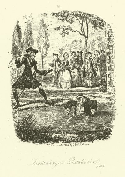 Illustrasjon for Humphry Clinker av Tobias Smollett (gravering) av George (after) Cruikshank