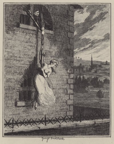 Illustrasjon for Jack Sheppard (gravering) av George (after) Cruikshank