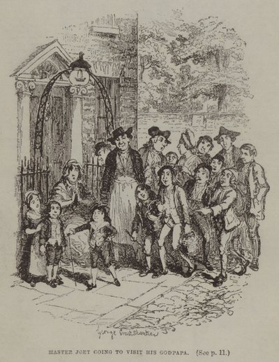 Mester Joey skal besøke sin gudfar (gravering) av George (after) Cruikshank