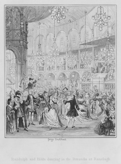 Randulph og Hilda danser i Rotunda ved Ranelagh (gravering) av George (after) Cruikshank
