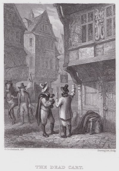 The Dead Cart (gravering) av George (after) Cruikshank