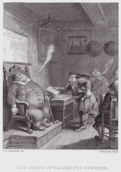 Walter The Doubters død (gravering) av George (after) Cruikshank