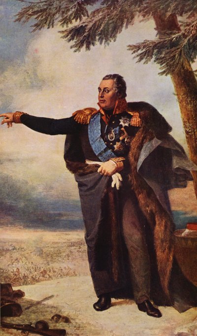 Portrett av Koutouzoff (farge litho) av George (after) Dawe