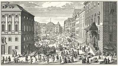 En utsikt over Wien i år 1725 (gravering) av George (after) Du Maurier