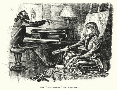 Illustrasjon for Trilby av George du Maurier (gravering) av George (after) Du Maurier