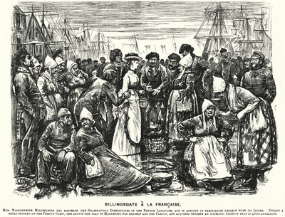 Punch tegneserie: Billingsgate a la Francaise (gravering) av George (after) Du Maurier
