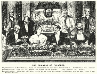 Punch tegneserie: The Business of Pleasure (gravering) av George (after) Du Maurier