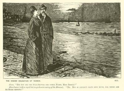 Høyere utdanning for kvinner (gravering) av George (after) Du Maurier