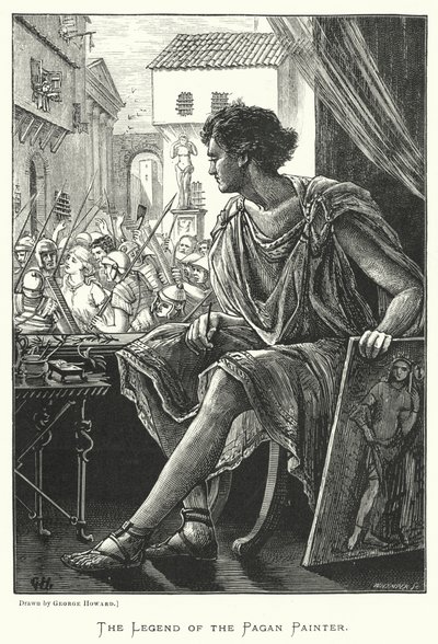 Legenden om den hedenske maleren (gravering) av George (after) Howard