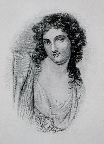 Lady Hamilton (ca. 1765-1815) (gravering) av George (after) Romney