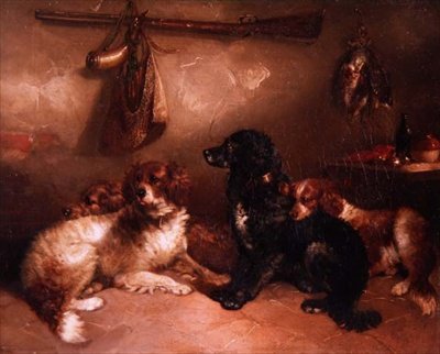 After the Shoot - A Quartet of Spaniels av George Armfield