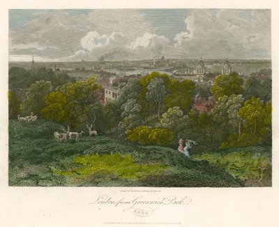 London fra Greenwich Park, Kent av George Arnald