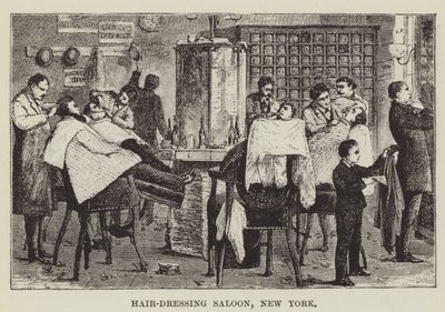 Frisørsalong, New York av George Augustus Sala