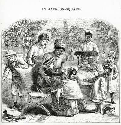 På Jackson Square, New Orleans, illustrasjon fra 