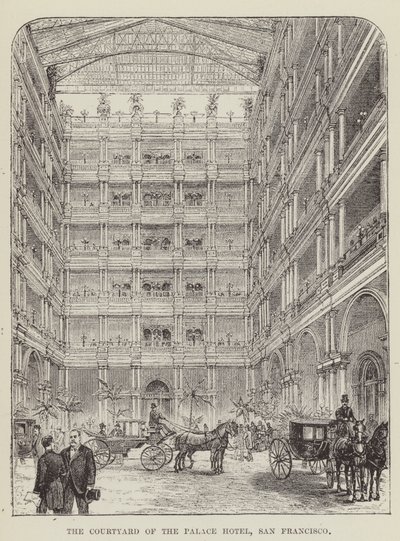 Courtyard of the Palace Hotel, San Francisco av George Augustus Sala