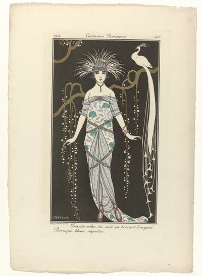 Journal des Dames et des Modes, Costumes Parisiens, 1914, nr. 168: Stor aftenkjole (...) av George Barbier