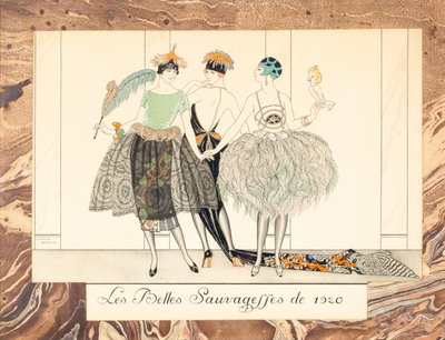 The Beautiful Sauvageffes fra 1920, fra Le Bonheur du Jour eller, Les Graces à la Mode, 1924. av George Barbier