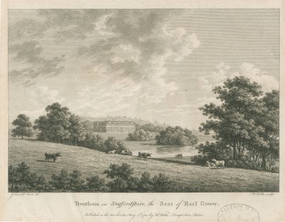 Trentham Hall: gravering, nd [c 1781] (trykk) av George Barrett