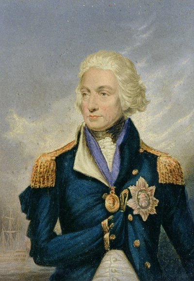 Horatio, Viscount Nelson (1758-1805) (fargetrykk) av George Baxter