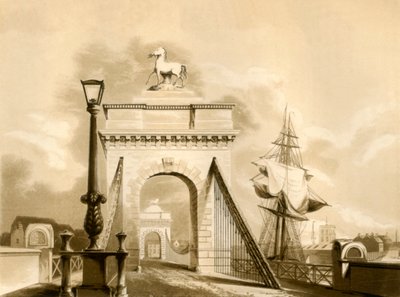 Norfolk Bridge, New Shoreham, 1835. av George Baxter