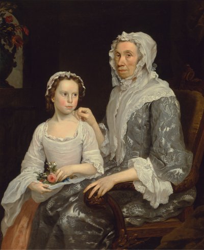 Portrett av en eldre dame og en jente av George Beare