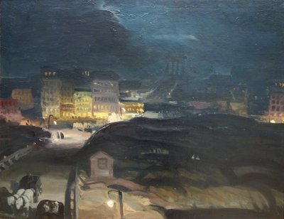 Tilnærming til broen om natten av George Bellows