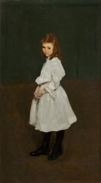 Liten jente i hvitt (Queenie Burnett) av George Bellows