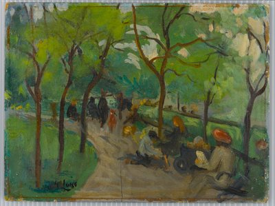 Prospect Park, ca. 1902-10 (olje på panel) av George Benjamin Luks