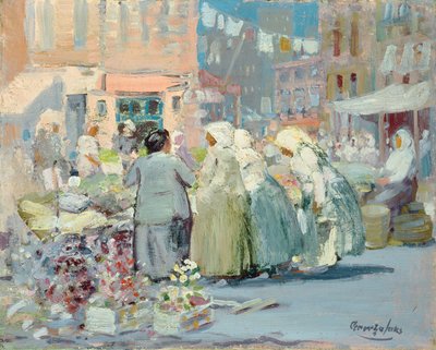 Spring Morning, Houston og Division Streets, New York av George Benjamin Luks
