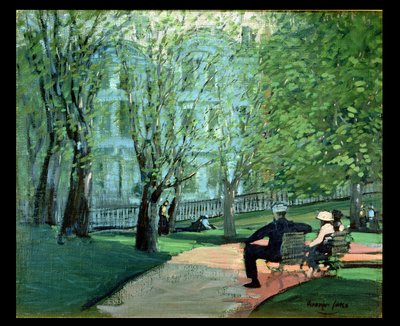 Summer Day, Boston Public Garden, ca. 1923 (olje på lerret) av George Benjamin Luks