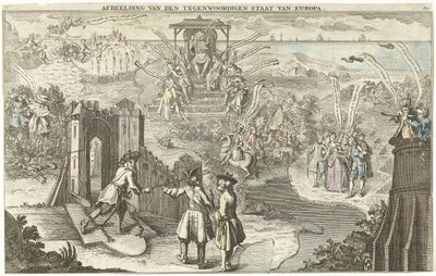 Den nåværende tilstanden i Europa, 1742 Bilde av den nåværende delstaten i Europa (tittel på objekt) av George Bickham (II)