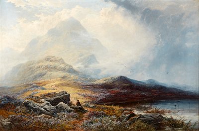 Grampian Hills Storm Clearing Off (olje på lerret) av George Blackie Sticks