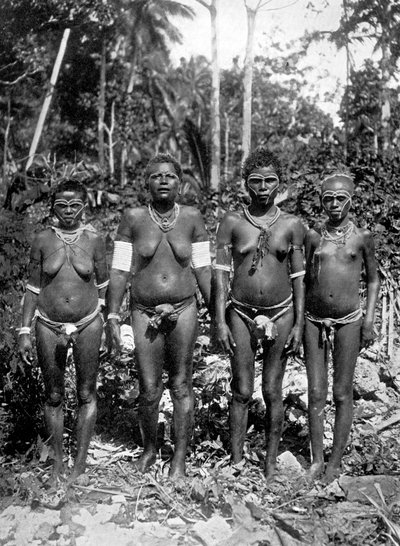 Kvinner i festivalantrekk, Melanesia, 1920. av George Brown