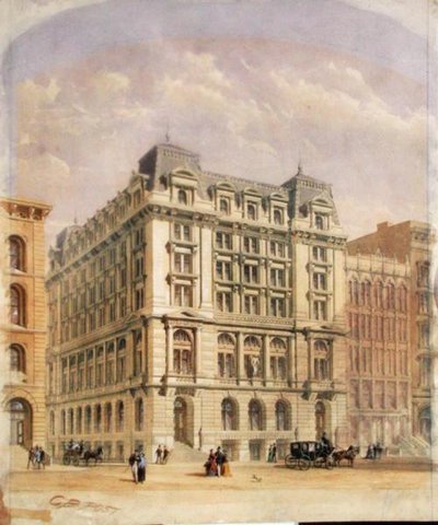 En konkurransetegning for Equitable Assurance Building av George Browne Post