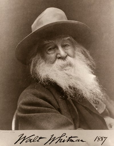 Portrett av Walt Whitman i 1887 av George C. Cox