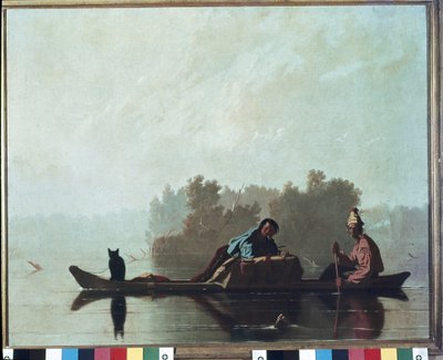 Pelshandlere på vei nedover Missouri-elven av George Caleb Bingham