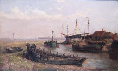 The Mouth of the River Freshney, nær Grimsby, Lincolnshire av George Cammidge