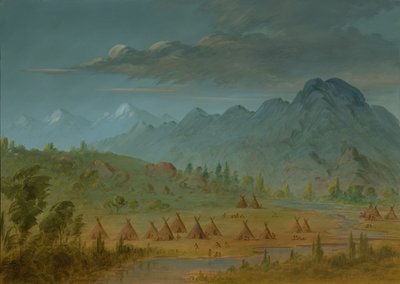 A Crow Village og Salmon River Mountains, 18551869. av George Catlin