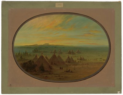 En kråkelandsby ved Salmon River av George Catlin
