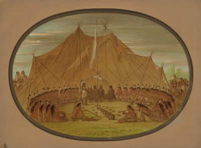 En hundefest - Sioux, 18611869. av George Catlin