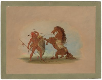 En Pawnee-kriger som ofrer sin favoritthest av George Catlin