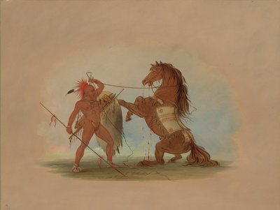 En Pawnee-kriger som ofrer sin favoritthest, 18611869. av George Catlin