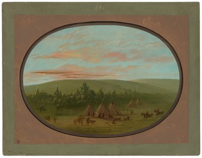 En Sioux Village av George Catlin