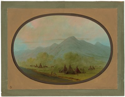En liten kråkelandsby av George Catlin
