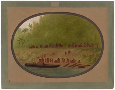 En liten landsby i Orejona av George Catlin