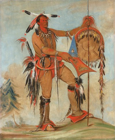 Ah-móu-a, hvalen, en av Kee-o-kúks fremste modige krigere av George Catlin