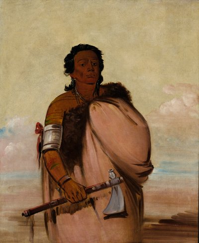 Ah#39;-sho-cole, Rotten Foot, en kjent kriger av George Catlin