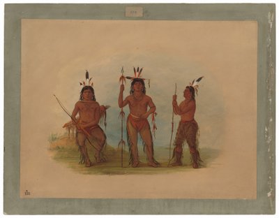 Alaeutisk høvding og to krigere av George Catlin