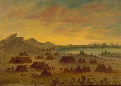 En Apachee Village, 18551869. av George Catlin