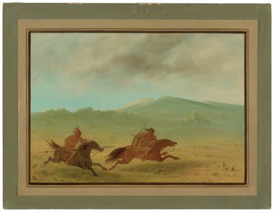 En Osage-indianer som forfølger en Camanchee av George Catlin